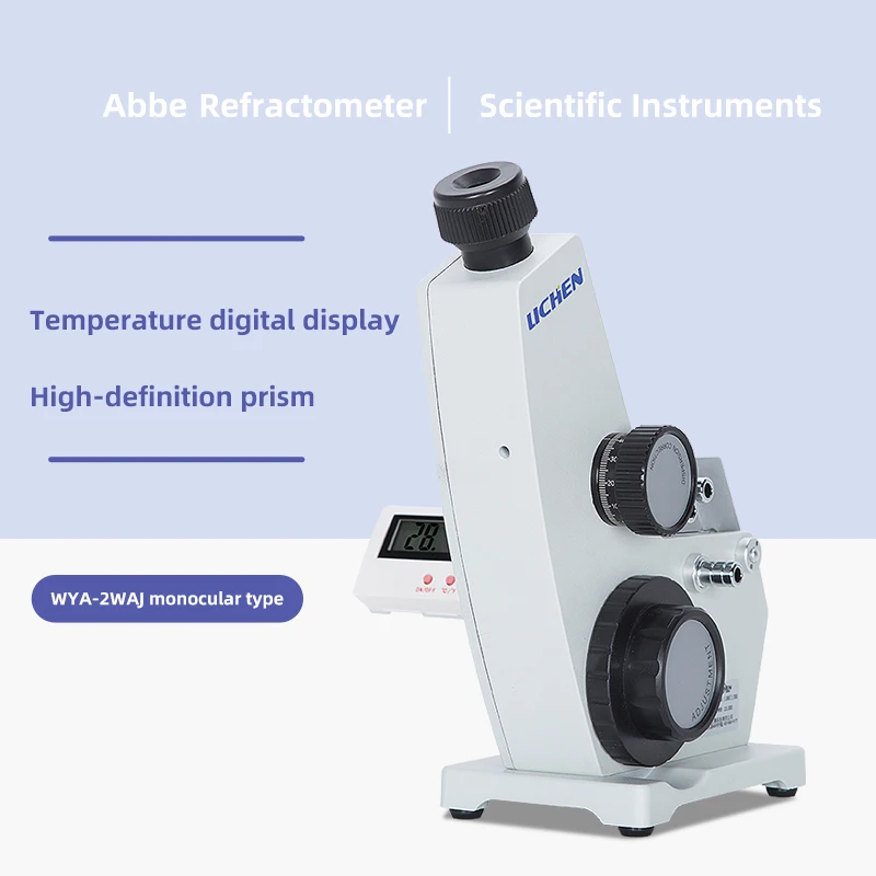 Refractómetro Abbe, probador de concentración de azúcar de laboratorio, probador de índice de refracción monocular 2WAJ.