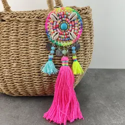 New Tassel Bohemia Keychain Shell Pendant Beach Keyring Key Chain Keychains Car/Bag/Purse Boho Keychain Pendants
