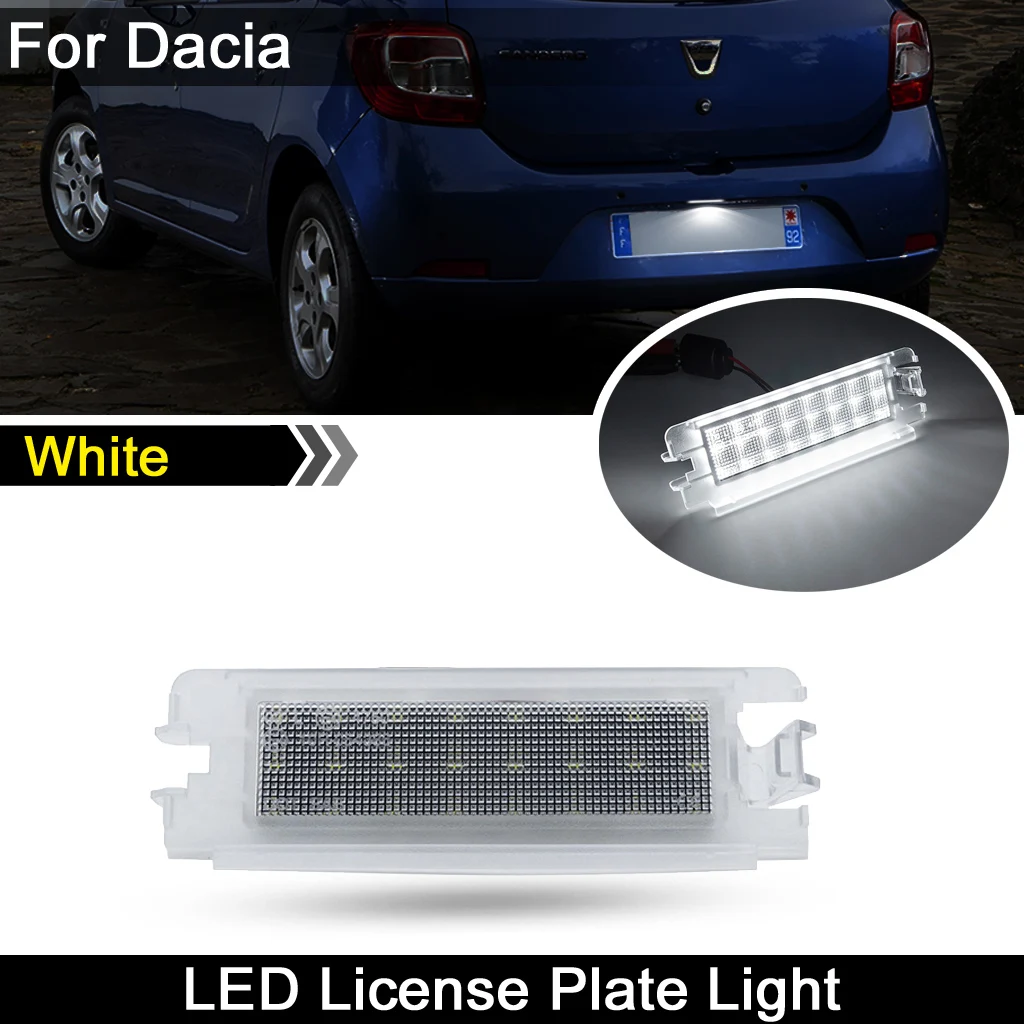 

White LED License Plate Light For Dacia Logan I 2004-2012 Sandero I 2008-2012 Renault Clio II Lift 2001-2005
