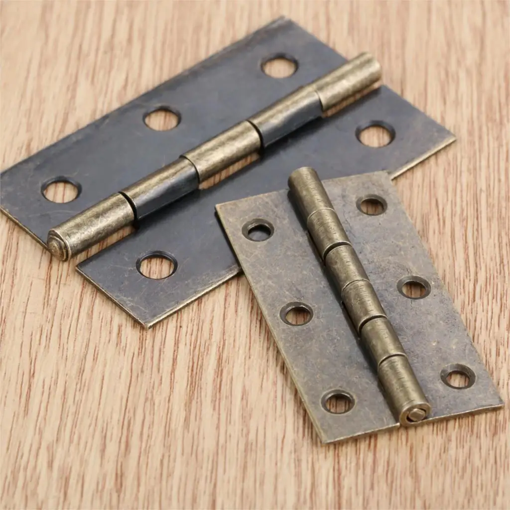 2Pcs Cabinet Antique Furniture Hinge Cabinet Drawer Door Butt Hinge Vintage Jewelry Wood Box Decorative Hinges
