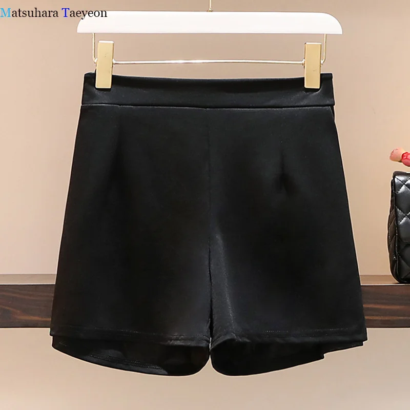 Traje de dos piezas de estilo Cheongsam para mujer, traje de dos piezas de gasa negra, corto y pantalones cortos, vestido femenino mejorado