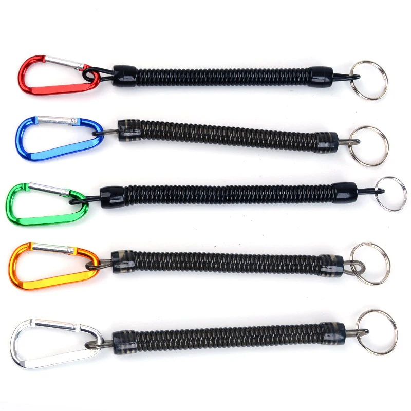 

5pcs Fishing Lanyards Boating Ropes Retention String Fishing Rope With Camping Carabiner Secure Lock Fishing Tools Accessories