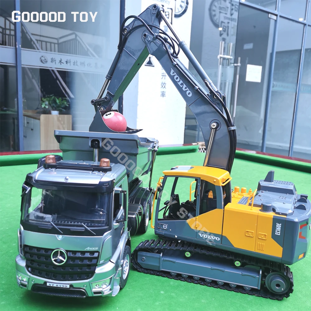 Double E EC160E E598 RC Excavator 17CH 2.4G Radio Controlled Car alloy RC Truck Model Control Machine Toy for children boy