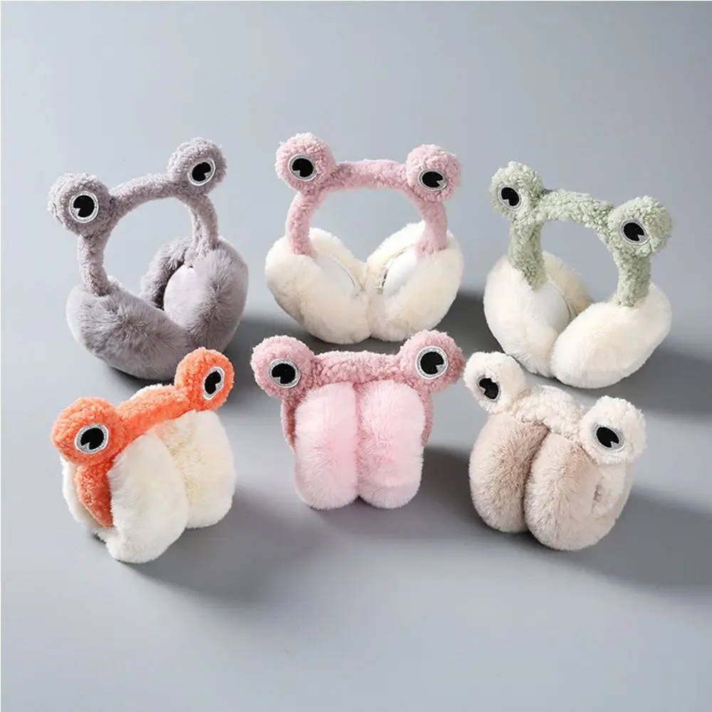 Sweet Cute Kid Gift Frog Ear Protection Bear Ear Solid Color Korean Style  Ear-flap Plush Women Ear Muff Children Ear Cover