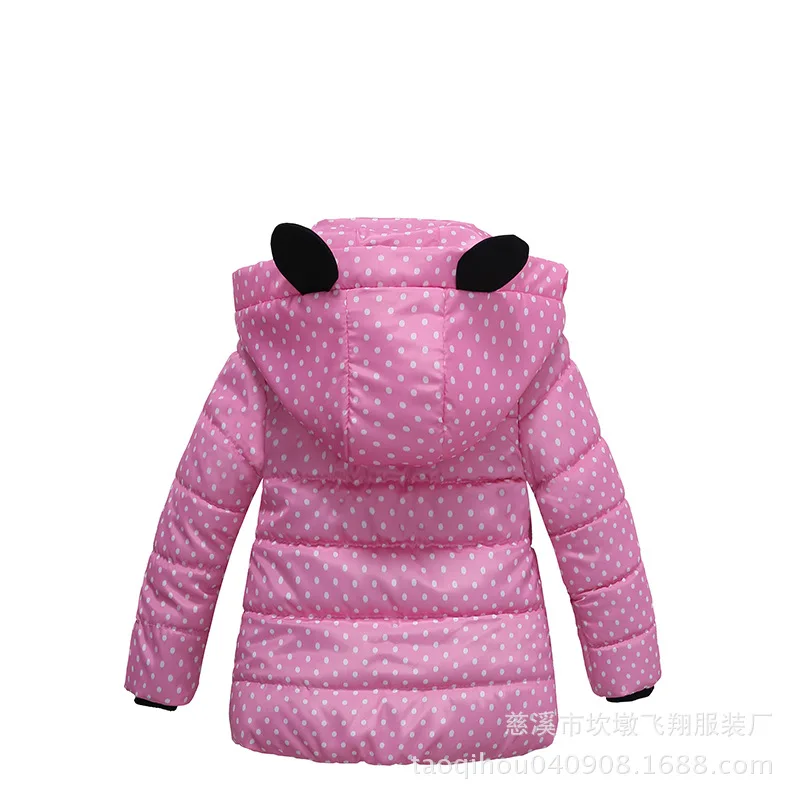 Autunno inverno Dot Girls Jacket Keep Warm Fashion giacca a vento con cappuccio capispalla festa di compleanno cappotto di natale abbigliamento per