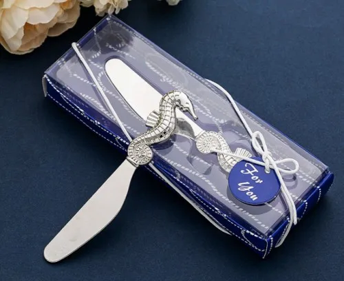 (10 Pieces/lot) Practical Bridemaid gift of hippocampus design Cheese Spreader Wedding Favors For Seahorse Wedding souvenirs