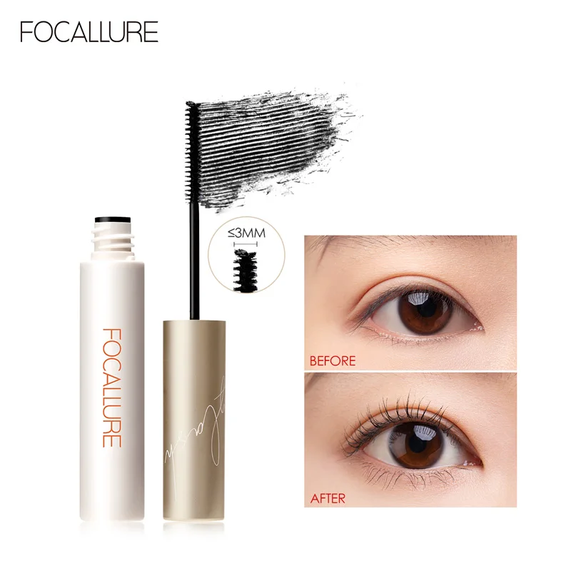 FOCALLURE Makeup Mascara Super Micro Brush Volume Eyelashes Lightweight Fiber Filled Lashes Extension Beauty Mascara Makeup