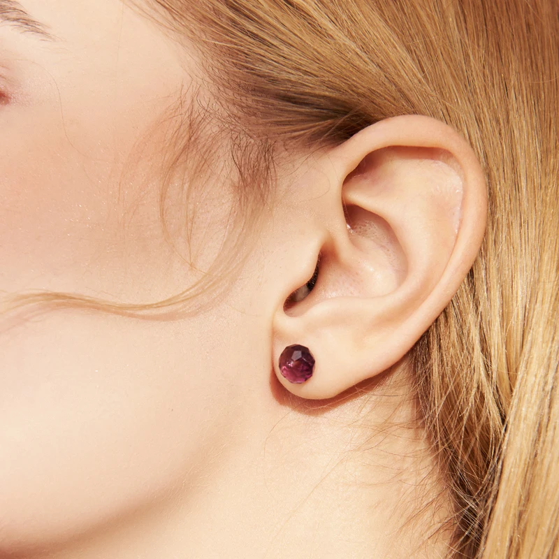 Simple Trendy Real S925 Silver Stud Earrings Crystals From Austria Piercing for Women Party Wedding Girls Jewelry