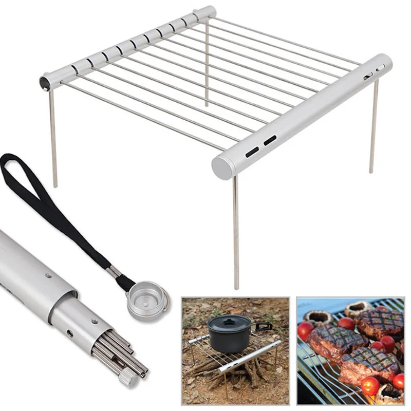 

Outdoor Stainless Steel Pipe Barbecue Stand Portable Stove BBQ Barbecue Rack Household Charcoal Assembly Barbecue Tool