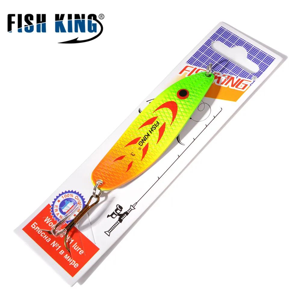 FISH KING-Leurre rigide en métal avec triple hameçon, appât Élidéal pour la pêche à la traîne, à la truite, au bar ou au brochet, 20 à 30g