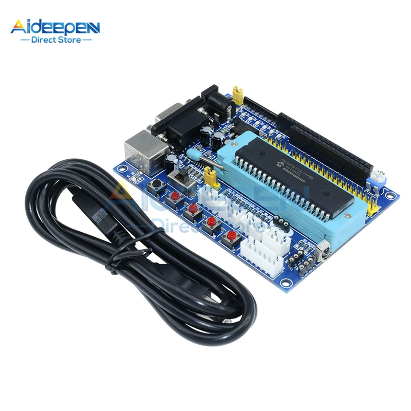 1Set PIC16F877A Minimum System Development Board Microcontroller PIC System Board With USB Cable