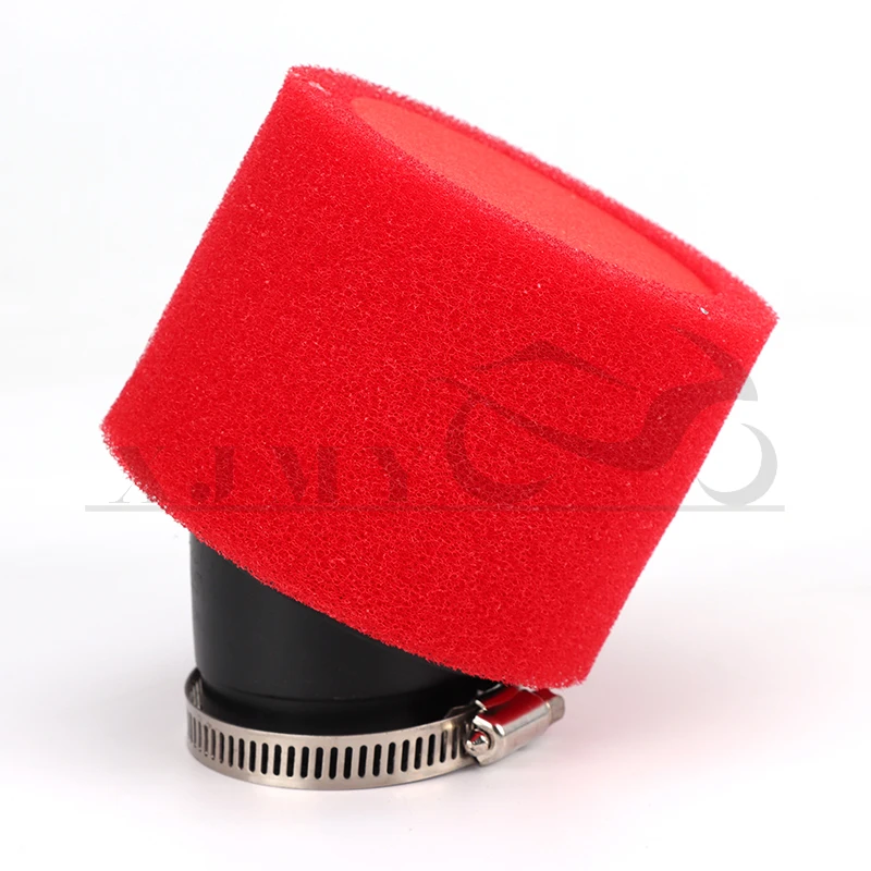 Motorcycle Air Filter Sponge 35mm 38mm 42mm 45mm 48mm Bend Elbow Neck Foam For Moped Scooter Dirt Pit Bike RED Kayo BSE