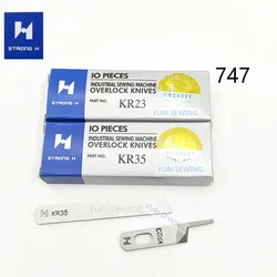 10 piece STRONG H high quality KR35 KR23 upper down knife for siruba 737 747 three wire four wire industrial sewing machine part