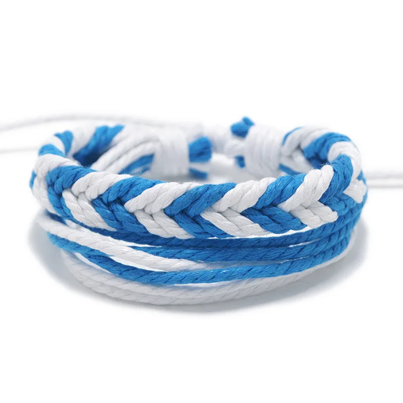 14 Styles Boho Handmade Multi-layer Cotton Rope Bracelet Neutral Adjustable Outdoor Survival Bracelet Birthday Party Jewelry