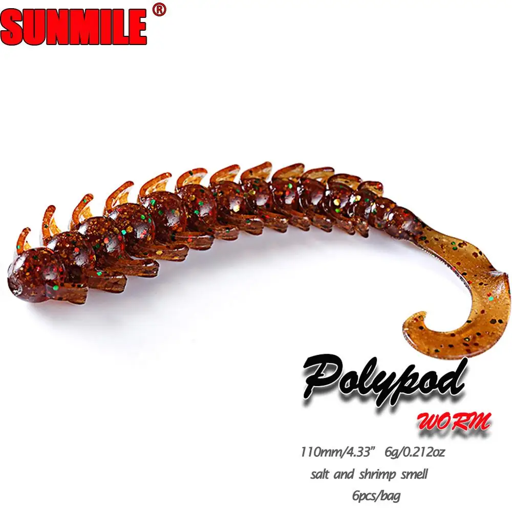 SUNMILE Polypod Soft Fishing Lure 110mm/6g Artificial Soft Baits Jig Lure Silicone Leurre Souple Shad Wobbler fishing Soft Baits