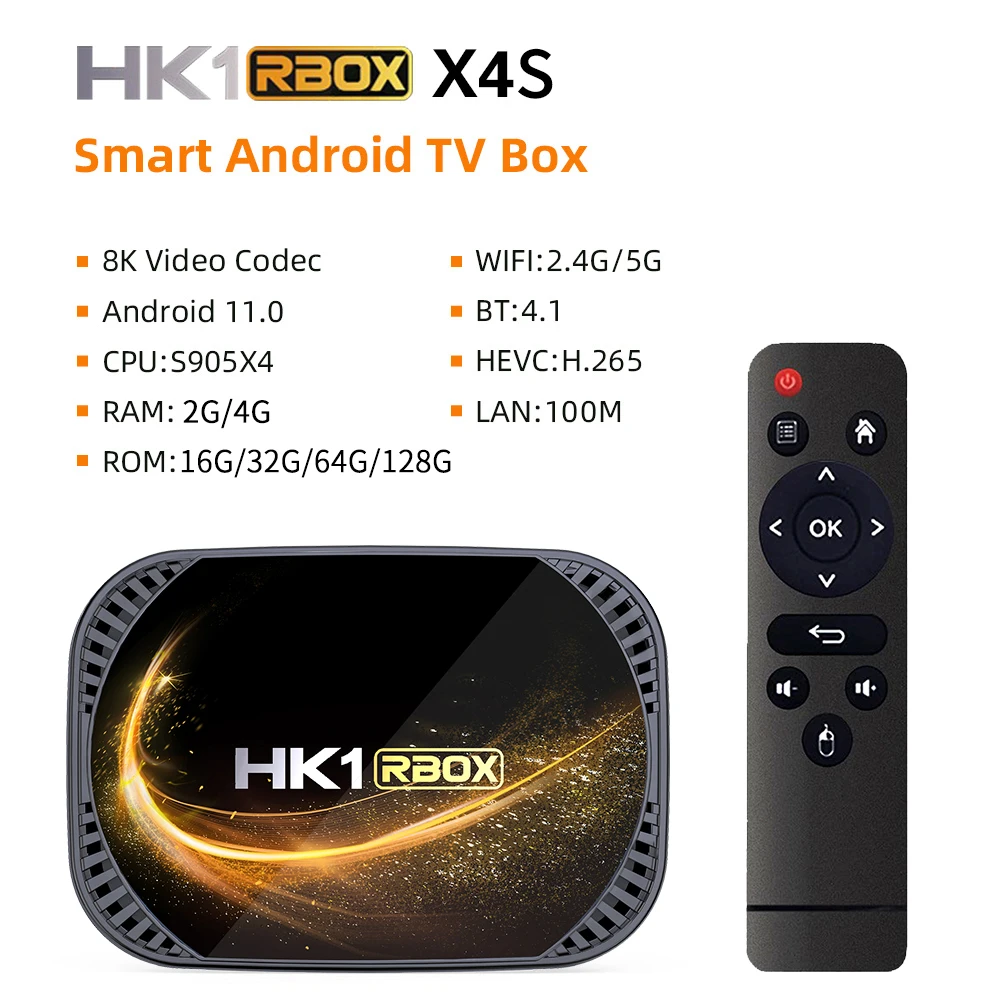 Imagem -05 - Android 11 Caixa de tv Amlogic S905x4 Quad Core 4g 128g Hk1 Rbox X4s Smart tv Caixa Usb 3.0 5g Duplo Wifi 8k Vídeo Codec tv Conjunto Caixa Superior