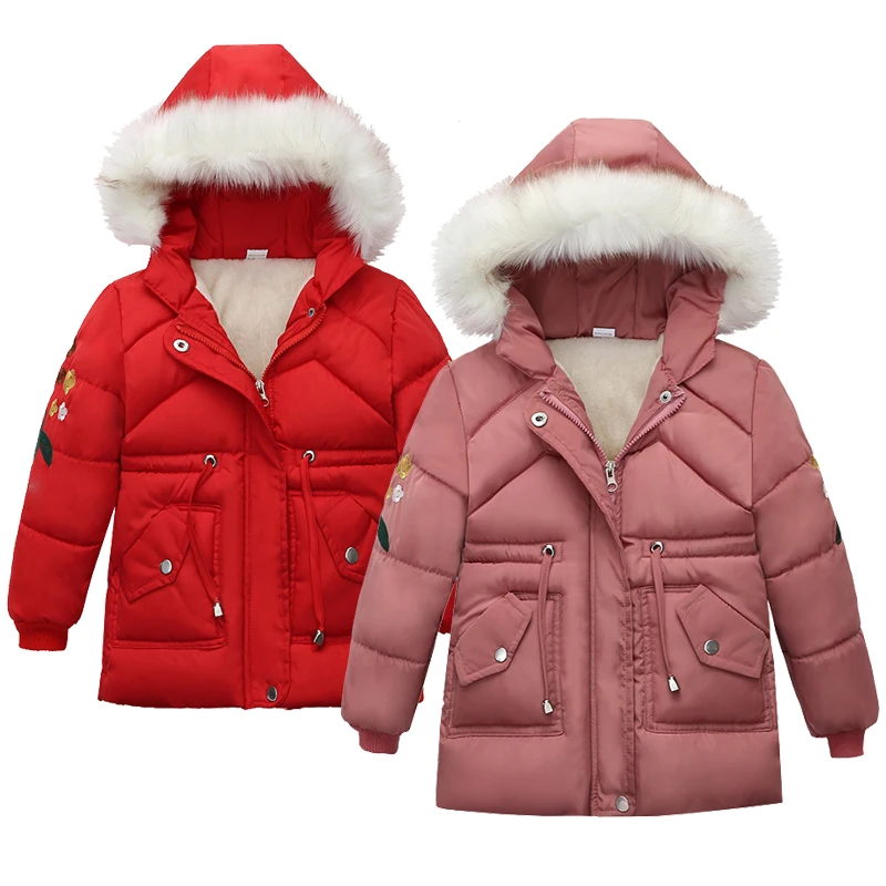 

Keep Warm Girls Jacket Autumn Winter Hooded Fashion Comfortable Christmas Coat Zipper Casual Outerwear Kids Clothes 4 5 6 Years