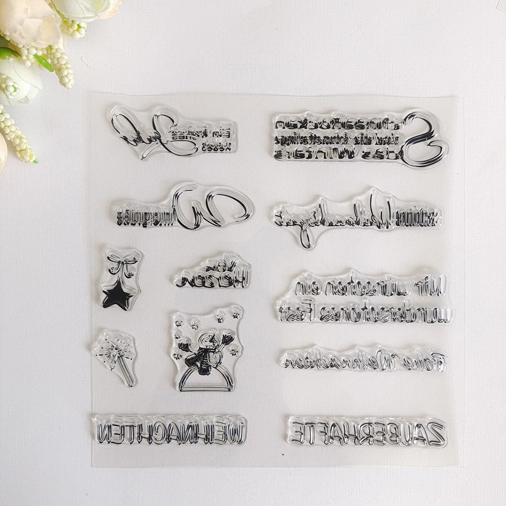 German Christmas Wishes Series 4 Clear Stamps/Seals For DIY Scrapbooking/Card Making/Album Decorative Silicone Stamp Crafts