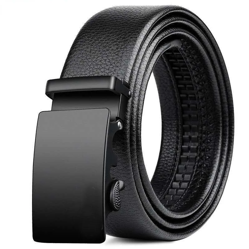 

Fashion Men's Classic Luxury Automatic Buckle Belt Strap Black Casual Leather Strap For Jeans