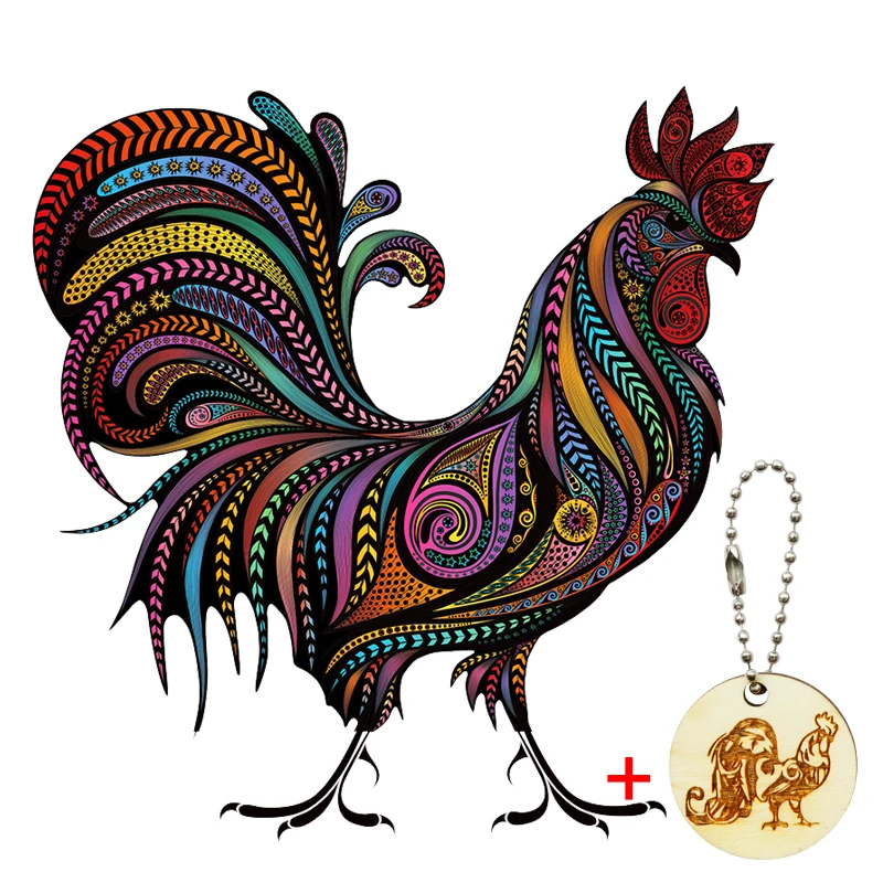 

Unique Wooden Jigsaw Puzzle Cock Kids Puzzles Toys Gifts Educational Games Wooden Animals Puzzle For Adults Children DIY Crafts