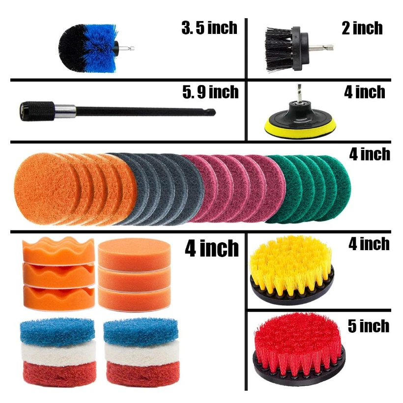 Car Planing Mat Home Cleaning Nursing set Kitchen Range Hood, Cooker Cleaner Brush Car Wheel Seat Cushion Cleaning Brush