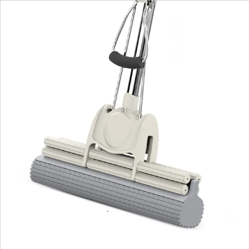 Multi-function Cotton Mop, Stainless Steel Roller, Squeezed Water Free, Hand-wash Sponge, Home Floor Cleaning Tool