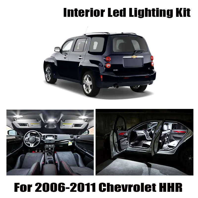 11pcs White LED Interior Light Map Dome Bulbs Kit Fit For 2006-2009 2010 2011 Chevrolet Chevy HHR Trunk Cargo License Plate Lamp