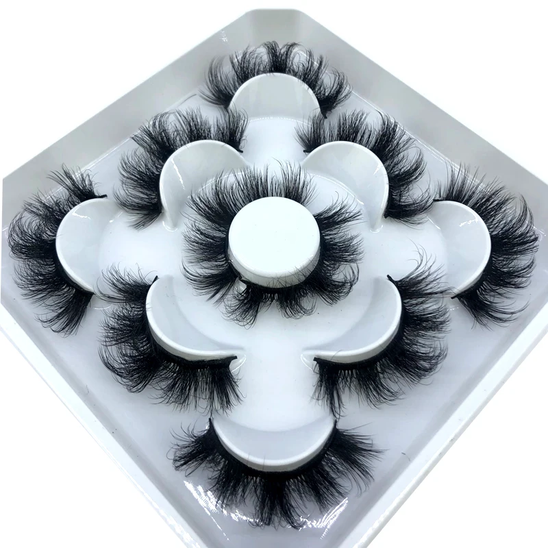 5 Paar flauschige Wimpern 8–25 mm 3D-Nerzwimpern lange dicke natürliche falsche Wimpern Großhandel Wimpern Anbieter Make-up Nerzwimpern – Detail 2