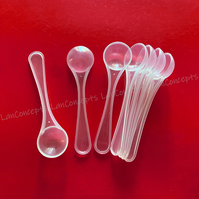 100pcs/lot 1.2 Gram Measure Spoon 2.5ml Plastic Measuring Scoop 1.2g PP Spoons - Clear