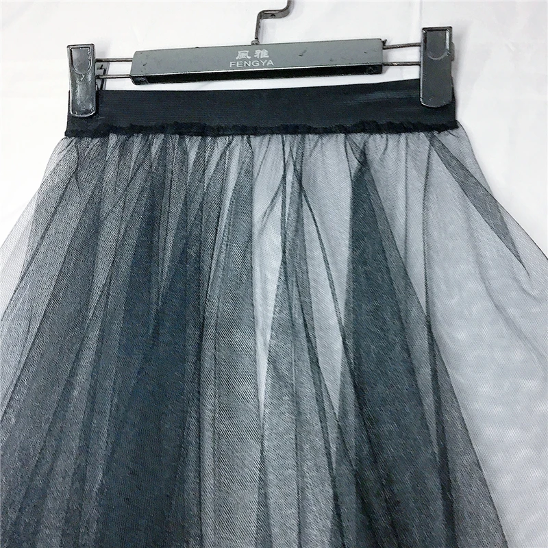 2023 Hot High Waist Casual Elegant transparent solid Mesh Asymmetry women Spring summer See Through cover ups Long  midi skirts