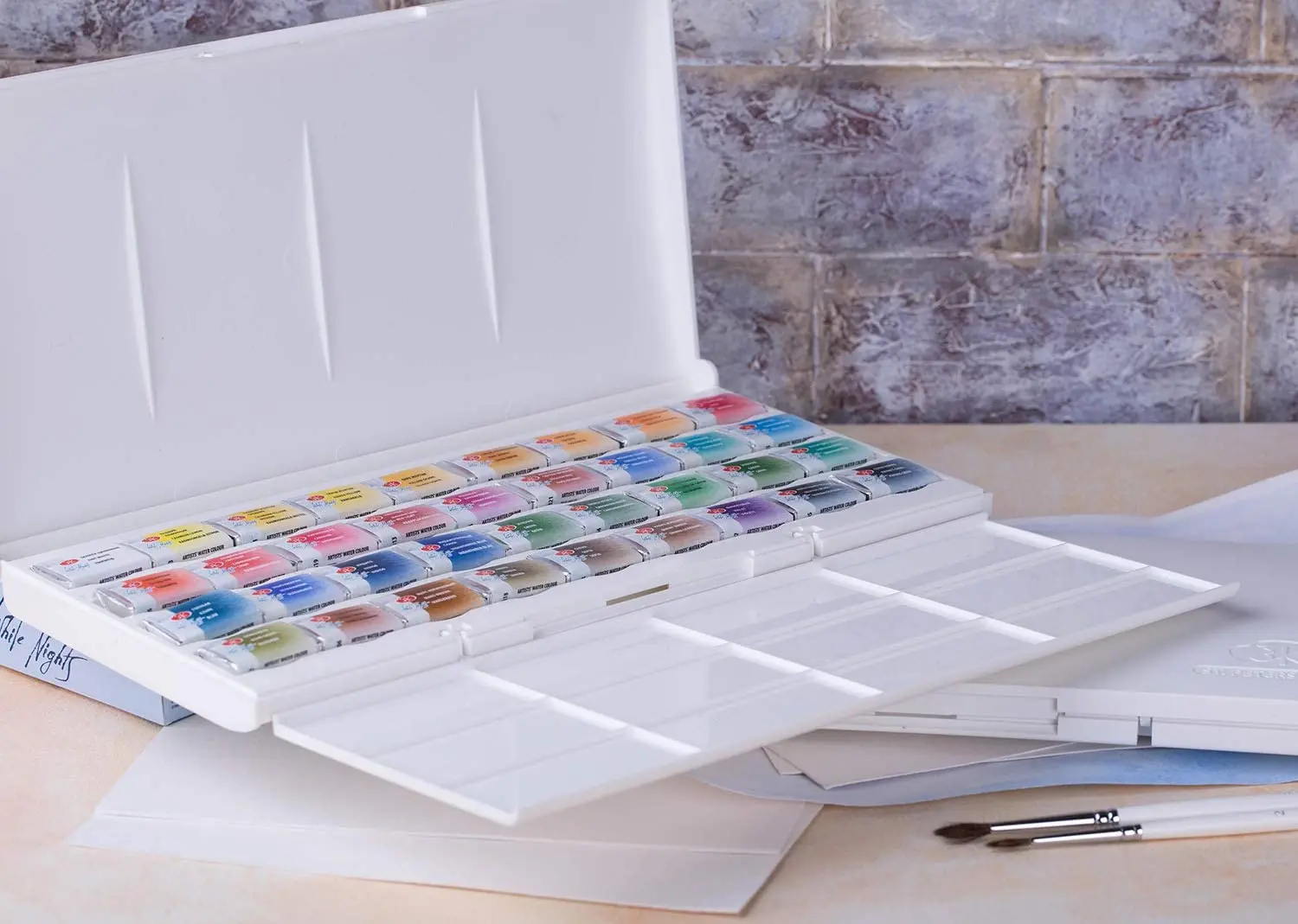 Russisches Aquarellfarben-Set „White Nights Artists Grade 12/24/36“, volle Pfannen für Profis, Anfänger und Enthusiasten – Detail 3