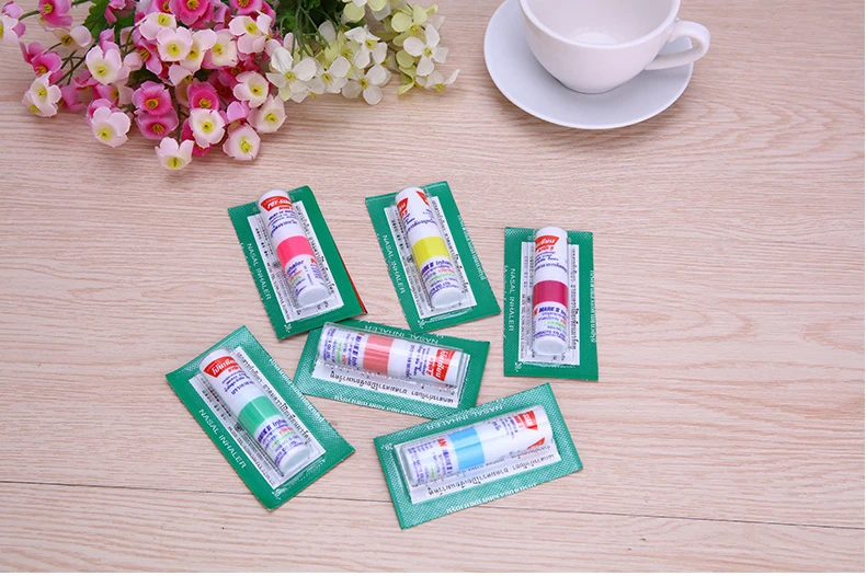 1pc Thailand Nasal Inhaler Poy sian Mark 2 Herbal Nasal Inhaler Poy Sian Stick Mint Cylinder Oil Brancing Breezy Asthma