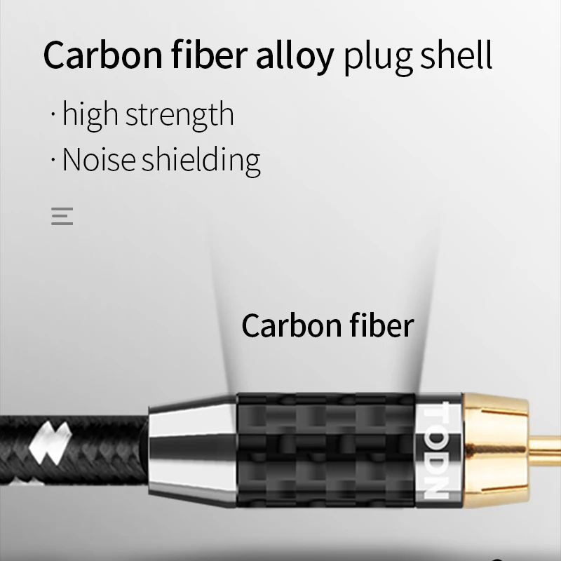 TODN Kabel HiFi Kabel audio RCA Wtyczka przewodu sygnałowego audio Wtyczka aux 3,5 mm konwersja 2 Wtyczka RCA