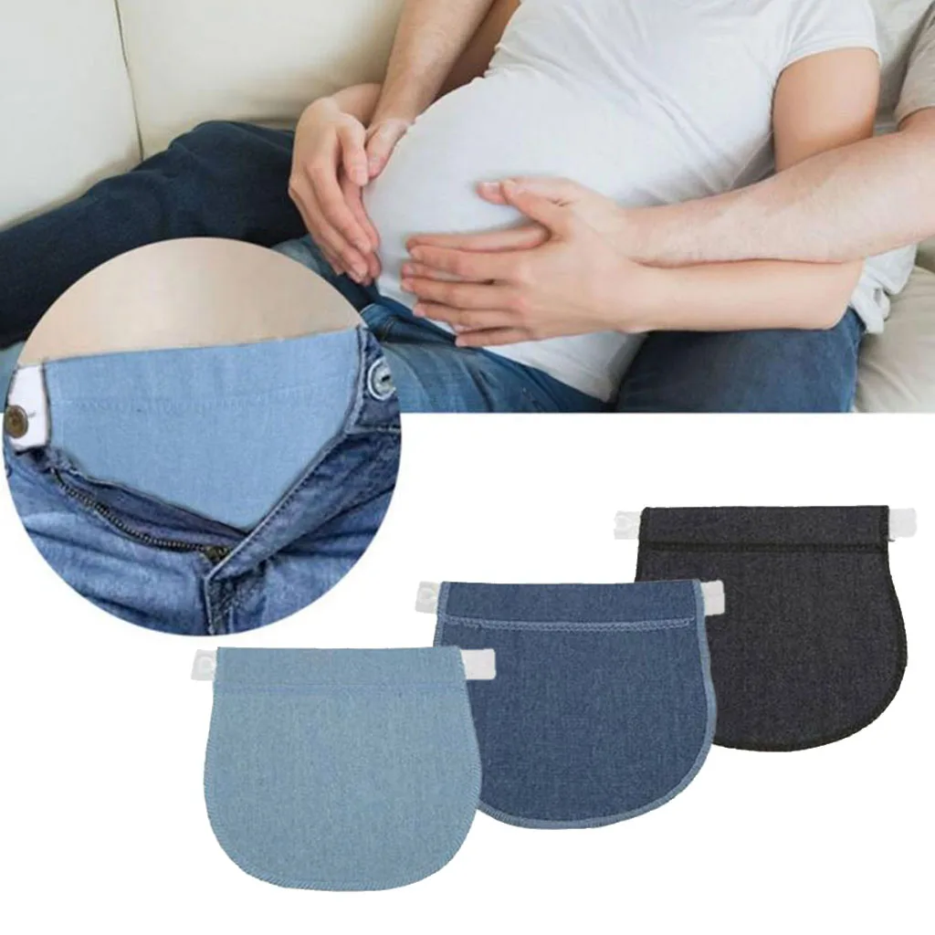 3 Colors Jeans Pants Extender for Pregnancy Waistbands Maternity Pants Extenders Straps Adjustable Pant Button Extenders