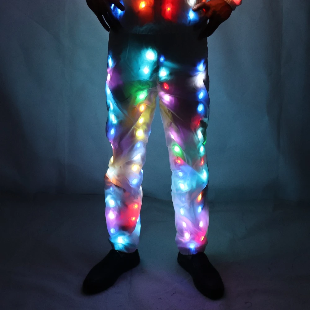 Traje luminoso Led de colores, Ropa de baile, iluminación LED, Robot, trajes con pantalones, conjunto para parejas, evento, fiesta, supplo