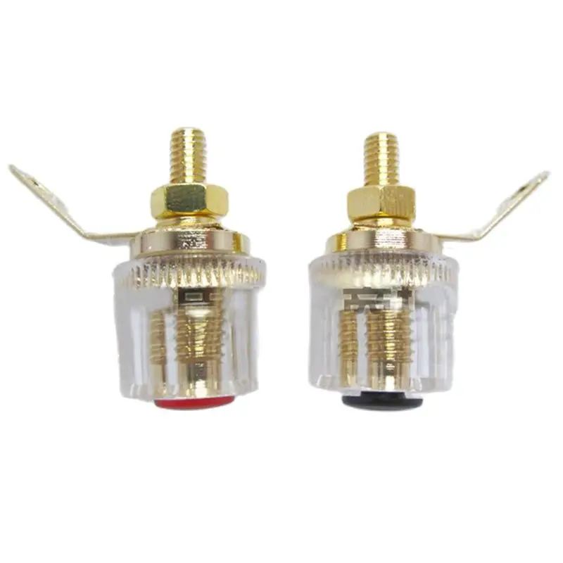 A pair Banana connector Copper Banana plug sockets  Terminals for Sound Crystal Stud Loudspeakers New