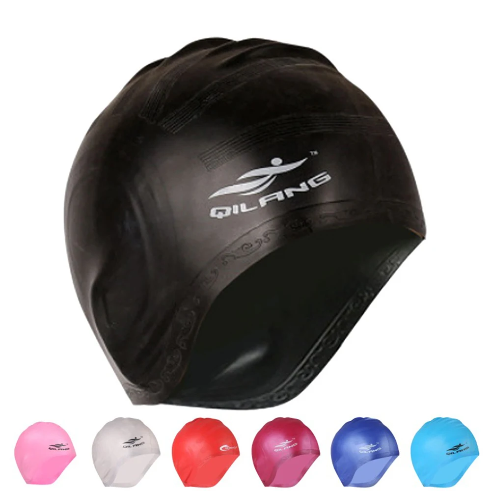 New Silicone Waterproof Protect Ear Long Hair Protection Swim Cap Swimming Pool Water Sport Hat for Men Male Women Female Adults