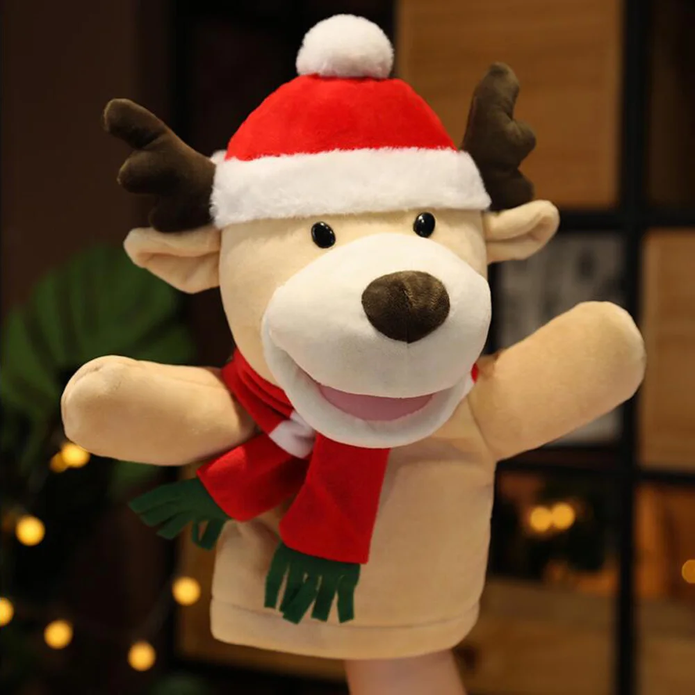 Children Hand Puppet Plush Stuffed Toy Christmas Gift Santa Claus