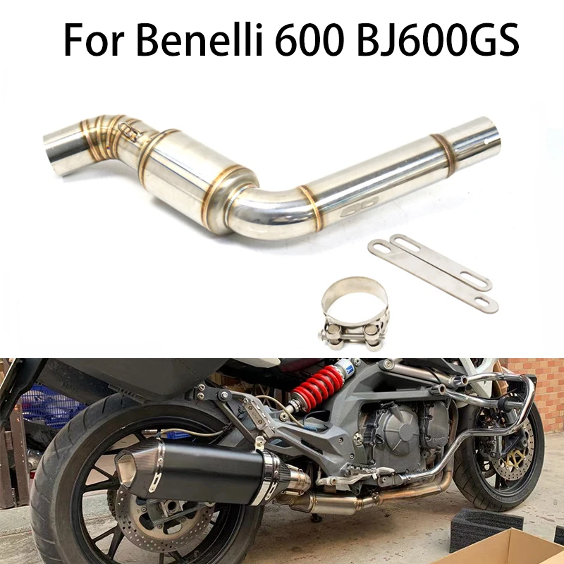 

For Benelli 600 BJ600GS 51mm Motorcycle Exhaust Front Pipe Muffler Middle Link Connect Pipe Delet Catalyst Stainless Steel