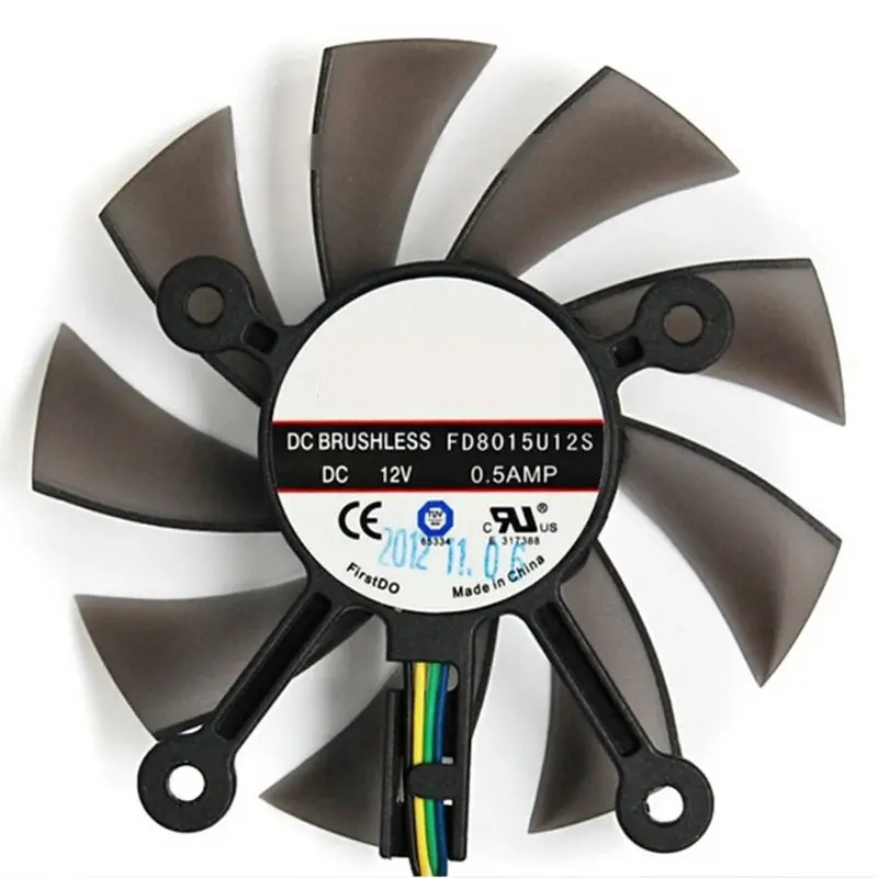 75MM FD8015U12S DC12V 0.5AMP 4PIN wentylator chłodnicy dla GTX 560 GTX550Ti HD7850 karta wideo wentylatory chłodzące