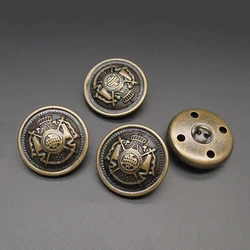 10pcs Vintage Copper Button for Men, Silver Coat Button, DIY Sewing Clothing Accessories, Fashion Jacket, Metal Button