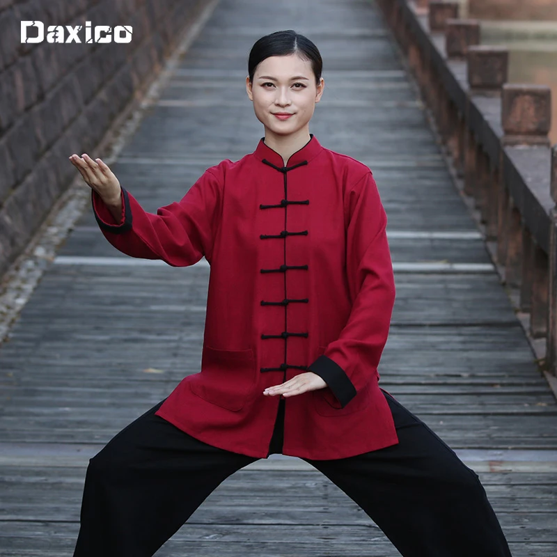 High Quality Traditional Kungfu Costume Woman Morning Exercises Taichi Uniform Man Taiji Clothing Martial Arts Wing Chun Suit