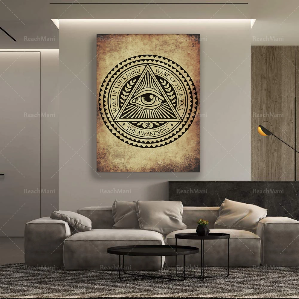 All Seeing Eye Occult Print Poster, Illuminati Poster, Goth Decoration, Witchcraft Art, Esoteric Home Decor, Cool Print