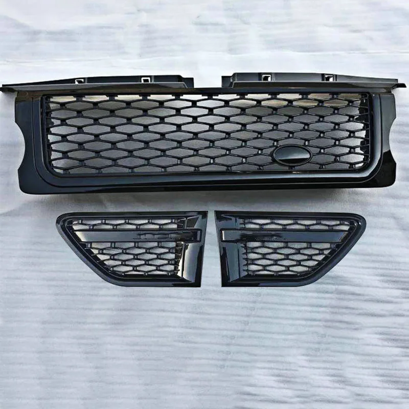 For Range Rover Sport L320 2006 07 08 09 10 11 12 2013 Silver ABS Front Center Mesh Grille Grill Cover