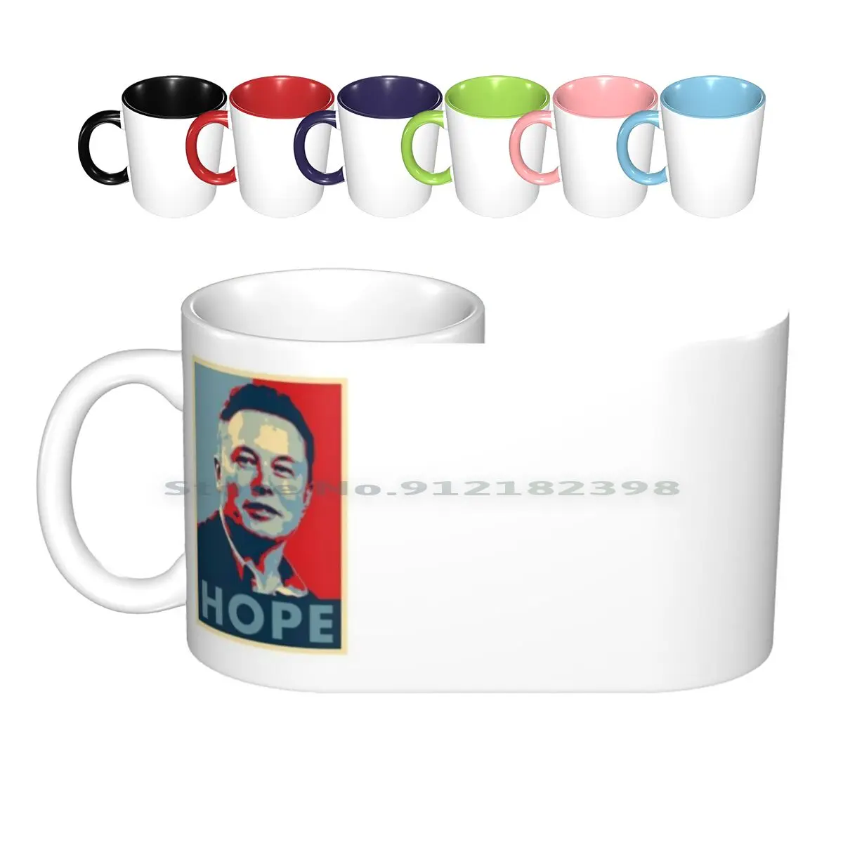 Elon Musk Hope Ceramic Mugs Coffee Cups Milk Tea Mug Elon Musk Hope Barack Obama Shepard Fairey Tesla Space Spacex Engineering