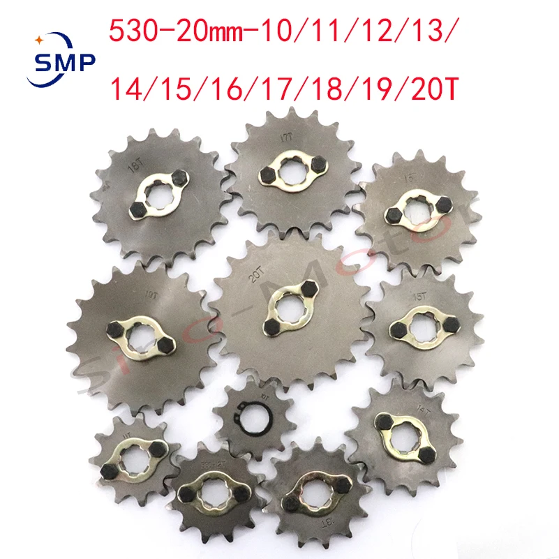 

Motorcycle parts Sprocket 530 10T 11T 12T 13T 14T 15T 16T 17T 18T 19T 20T 20mm Gear for Dirt Pit Bike ATV Quad Go Kart Buggy