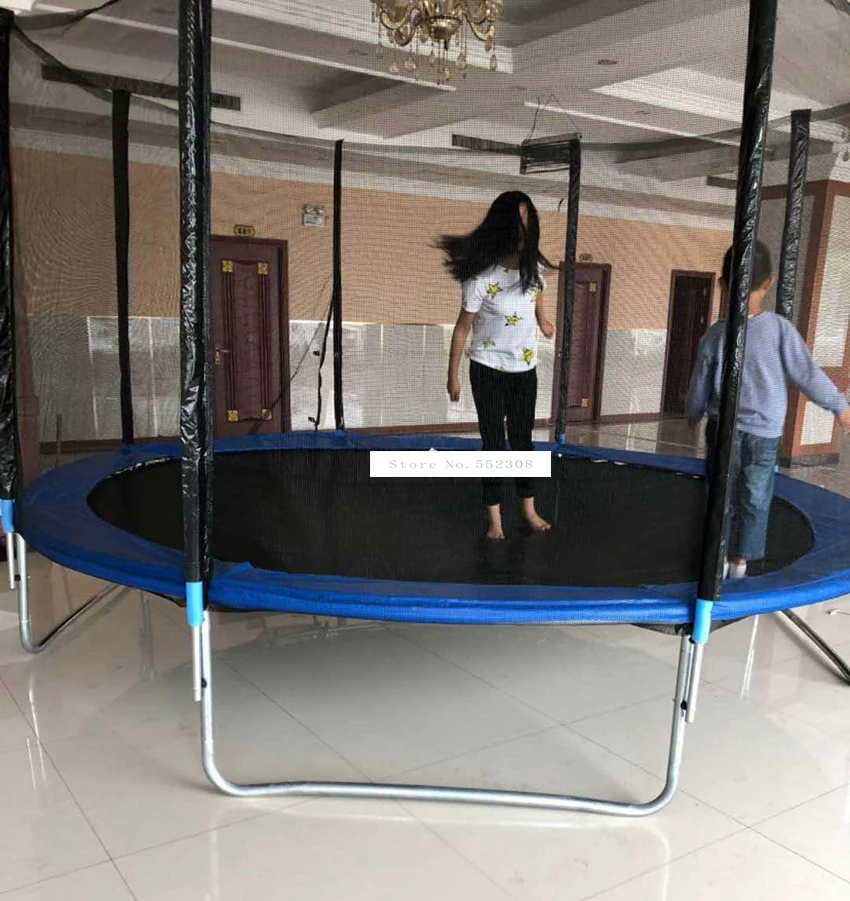 10 Feet High Quality Practical Trampoline With Safe Protective Net Jump Safe Bundle Spring Safety With Ladder Load Weight 400kg