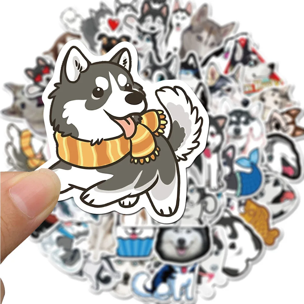 50 Pcs Cute Pet Husky Dog Stickers Luggage Notebook Computer Cup Laptop Waterproof Motorcycle Skateboard DIY Adesivi Stickers