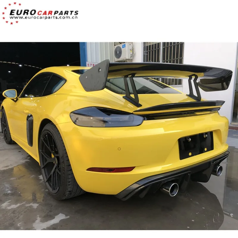 

718 spoiler for POR 2016-2019year 718 DRY carbon fiber GT4 style rear spoiler for 718