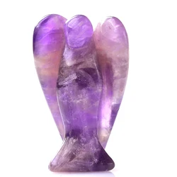 1PC Natural Amethyst Angel Gem pocket guardian healing sculpture home decoration study decoration craft gift
